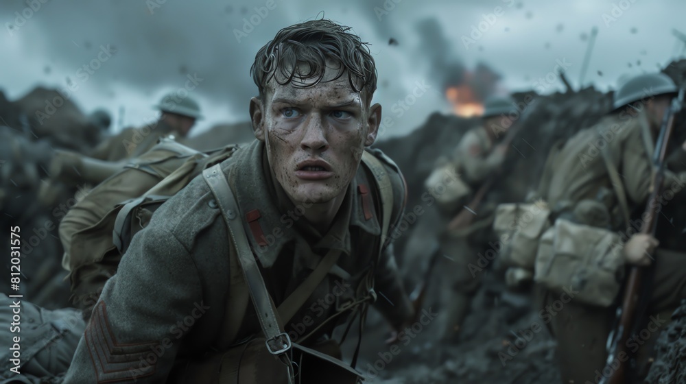 A war epic depicting the brutality and heroism of soldiers on the front lines of battle A war epic depicting the brutality and heroism of soldiers on the front lines of battle