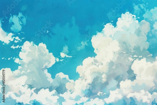 A painting of a plane flying through a cloudy sky. Suitable for aviation-themed designs