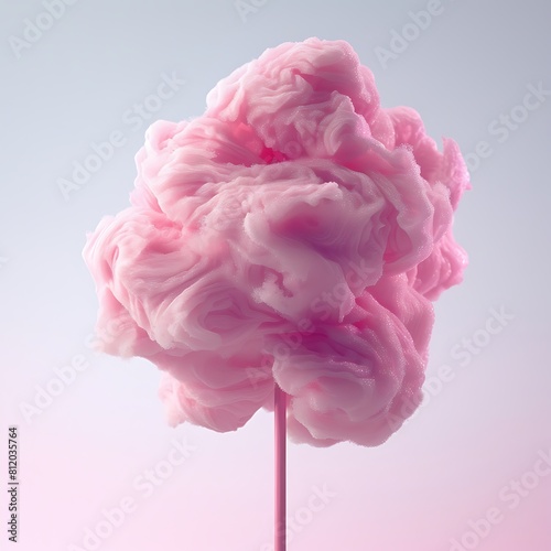 Pink cotton candy cloud against a soft gradient