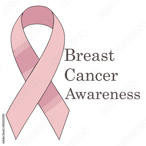 Women Breast Cancer Awareness background Calligraphy typographic in Pink Ribbon international symbol for month  October suitable for clipart and poster
