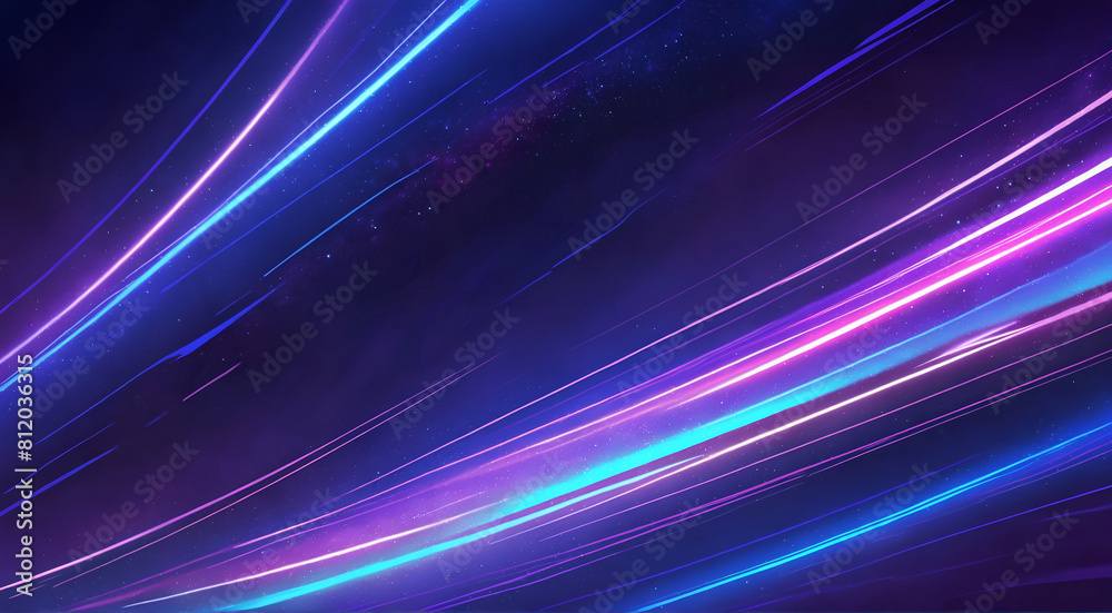 Abstract background in blue and purple neon glow colors. Speed of light lines background. Abstract background in blue and purple neon glow colors. Speed of light lines background.