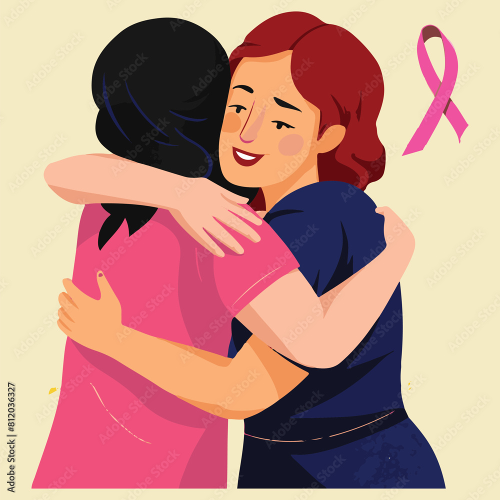 Obraz premium Women Breast Cancer Awareness background in Pink Ribbon international symbol for month October suitable for clipart and poster