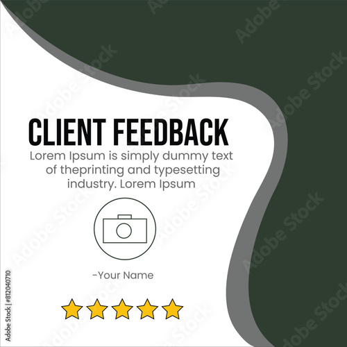 Customer feedback testimonial social media post web banner template. client testimonials social media post banner design template. Vector illustration