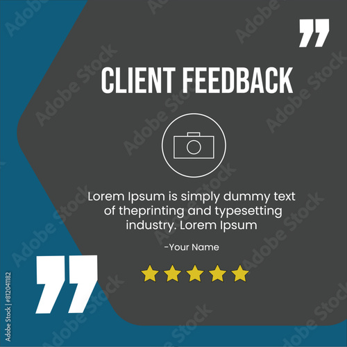 Modern client testimonials social media post design set. Customer service feedback review social media post template. vector illustration 
