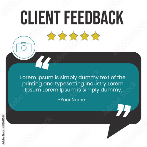 Client testimonial and review social media post design and square web banner template