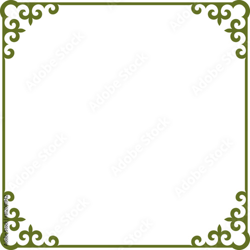 Frames from Kazakh ornaments. Background for cards, inscriptions, headers. Traditional patterns of Kazakhs. Decorative art of nomads. Ancient Turkic ornaments. Customs and traditions of Kazakhstan.