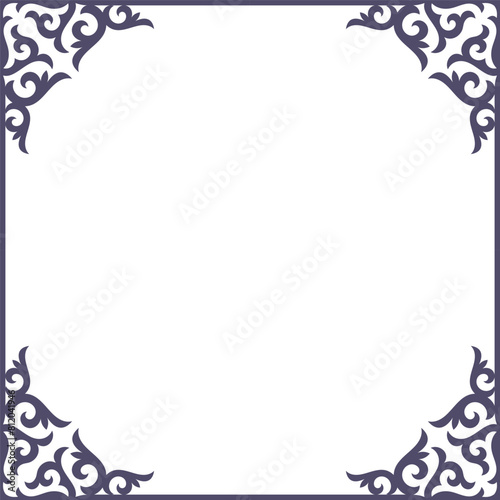 Frames from Kazakh ornaments. Background for cards, inscriptions, headers. Traditional patterns of Kazakhs. Decorative art of nomads. Ancient Turkic ornaments. Customs and traditions of Kazakhstan.