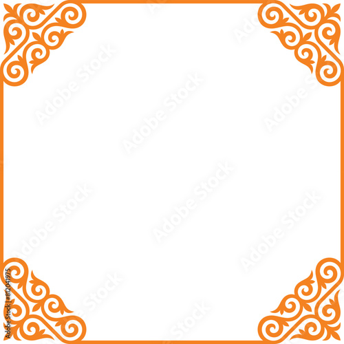Frames from Kazakh ornaments. Background for cards, inscriptions, headers. Traditional patterns of Kazakhs. Decorative art of nomads. Ancient Turkic ornaments. Customs and traditions of Kazakhstan.