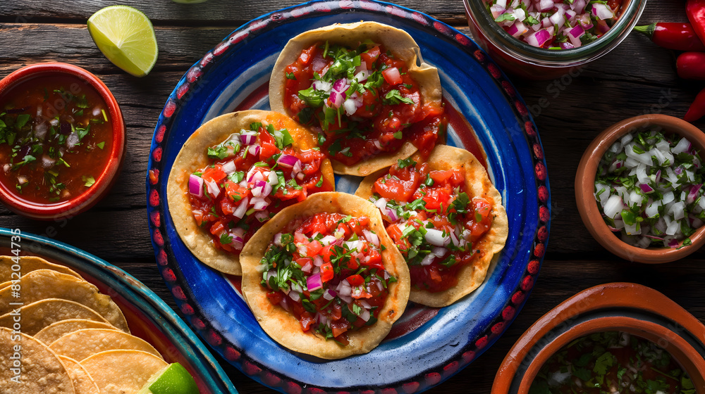 Authentic Mexican Tostadas with Fresh Salsa and Toppings