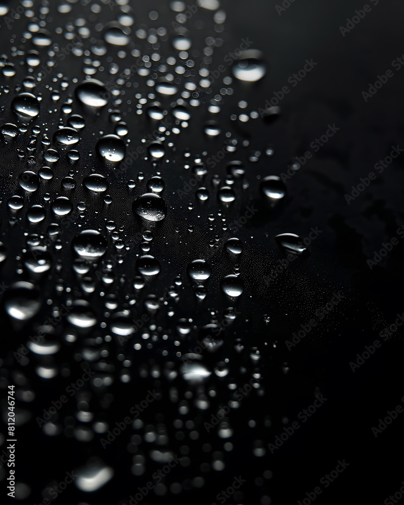 Dewdrops on a Dark Surface: Nature's Tiny Mirrors Reflecting Light