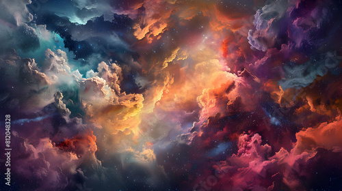 colorful clouds in the night sky