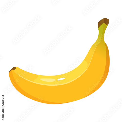 Vector illustration of single banana isolated on white background.
