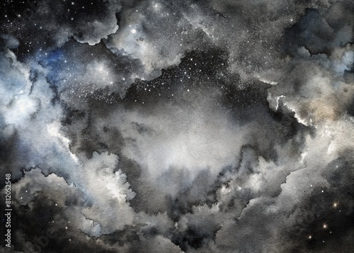 abstract watercolor black silver background
