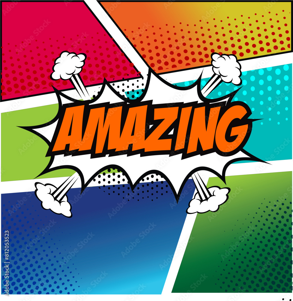 amazing explotion comic book pop art style vector illustration