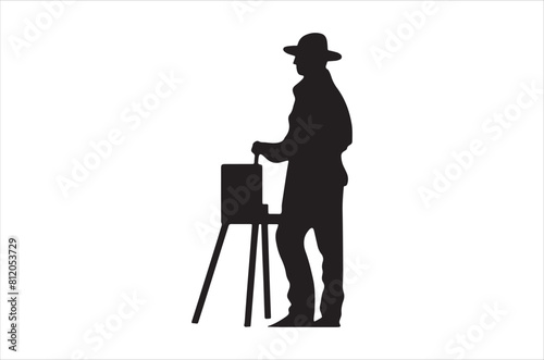 Artist silhouette Vector Set, Artist Silhouette Illustration collection.