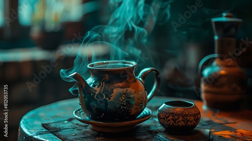 Close up of a cafe de olla on the table photo