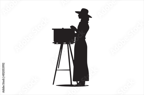 Artist silhouette Vector Set, Artist Silhouette Illustration collection.