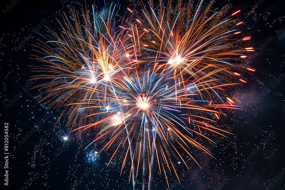 white, copper and blue fireworks lighting up the skies, for monitors 3:2 white, copper and blue fireworks lighting up the skies, for monitors 3:2