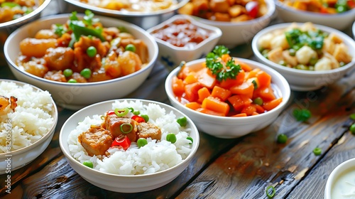 Economy rice with wide variety of dishes popular cheap meal