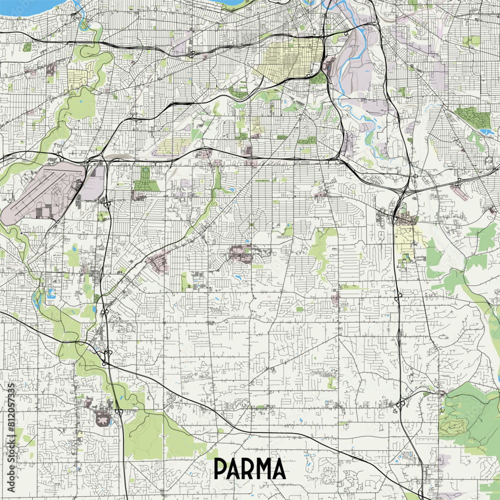 Parma, Ohio, USA map poster