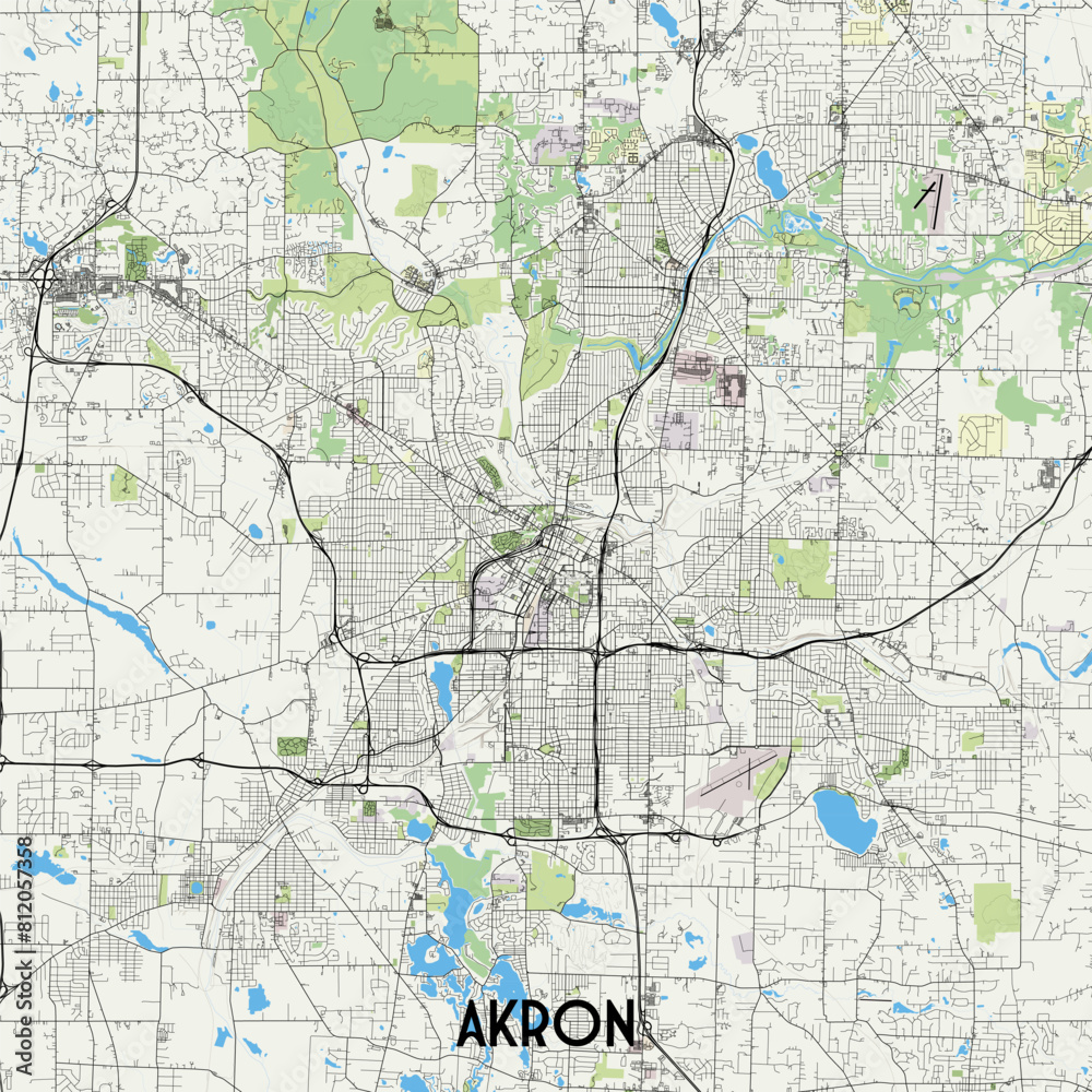 Akron, Ohio, USA map poster Akron, Ohio, USA map poster