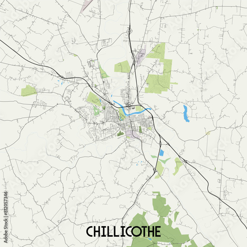 Chillicothe  Ohio  USA map poster