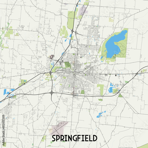 Springfield, Ohio, USA map poster photo