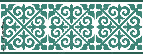 Безымянный-1Strip of plant patterns. Ethno style. Kazakh ornaments. Horizontal patterned design. Traditional patterns of Kazakhs. Ancient Turkic ornaments. Traditions of Kazakhstan. Decorative art of 