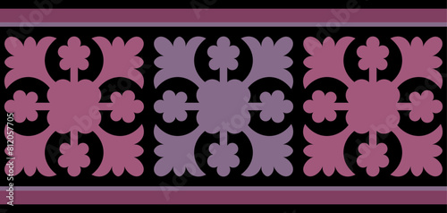 Безымянный-1Strip of plant patterns. Ethno style. Kazakh ornaments. Horizontal patterned design. Traditional patterns of Kazakhs. Ancient Turkic ornaments. Traditions of Kazakhstan. Decorative art of 