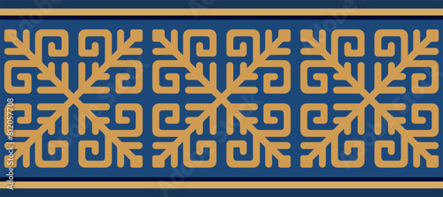 Безымянный-1Strip of plant patterns. Ethno style. Kazakh ornaments. Horizontal patterned design. Traditional patterns of Kazakhs. Ancient Turkic ornaments. Traditions of Kazakhstan. Decorative art of 