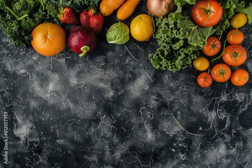 Vegetables on Black Background: Fresh, Healthy Food with Space for Text