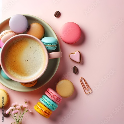 cup of tea with macaroons