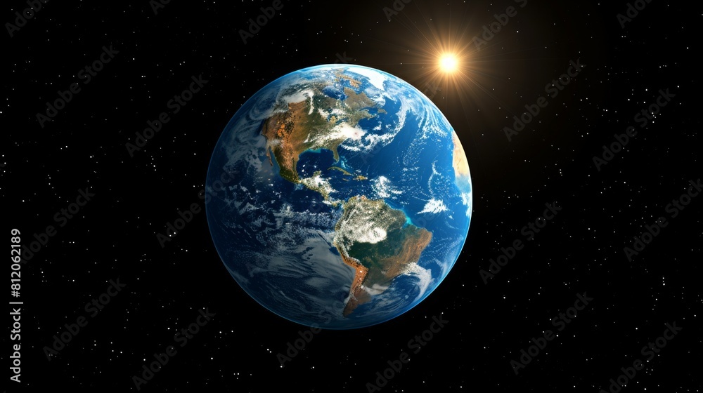 Illustration of a sunrise on Earth from space. Space. Planet Earth. Illustration of a sunrise on Earth from space. Space. Planet Earth.
