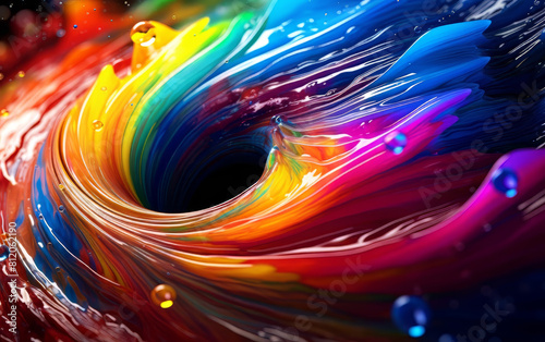 Surreal Color Swirl - Liquid Macro Art - made with Generative AI (ID: 812062190)