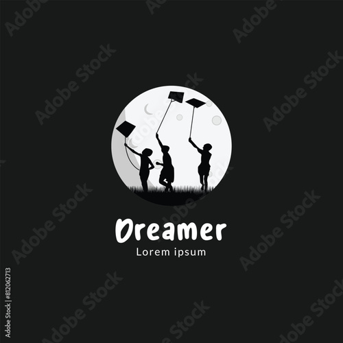 Dream Logo Kid Dream Inspirational Design Vector Reaching Star Fun Learning Kids Dream Logo Templet © Nur