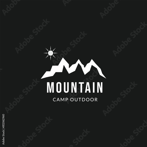 Mountain Peak Landscape Outdoor Logo Design vintage adventure © Nur