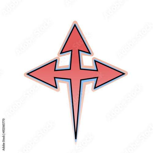 Three direction arrow