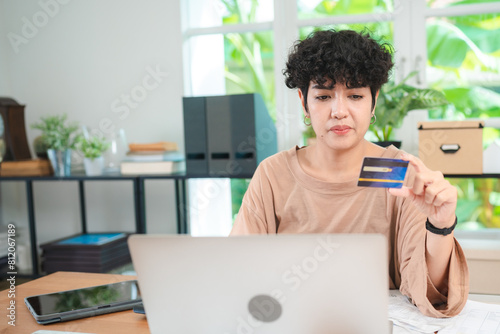 Happy Woman Working from Ho...