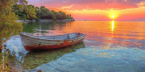 A boat sits atop a body of water