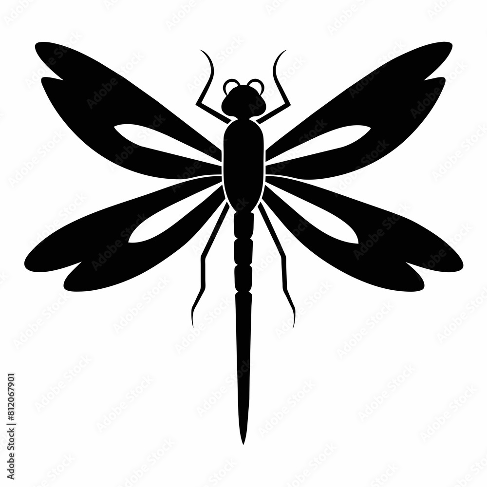 Guinea dragonfly vector silhouette Guinea dragonfly vector silhouette