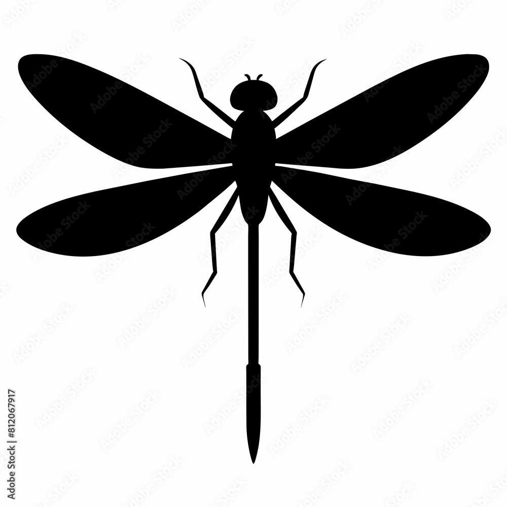 Guinea dragonfly vector silhouette Guinea dragonfly vector silhouette