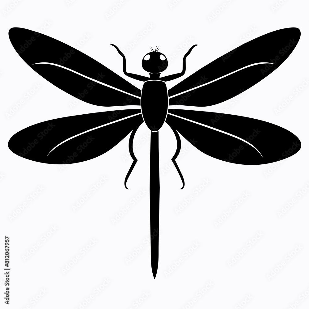 Guinea dragonfly vector silhouette Guinea dragonfly vector silhouette