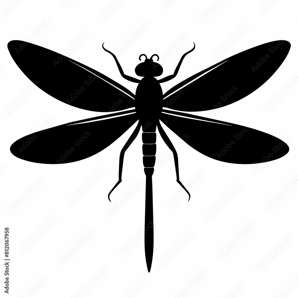 Guinea dragonfly vector silhouette Guinea dragonfly vector silhouette