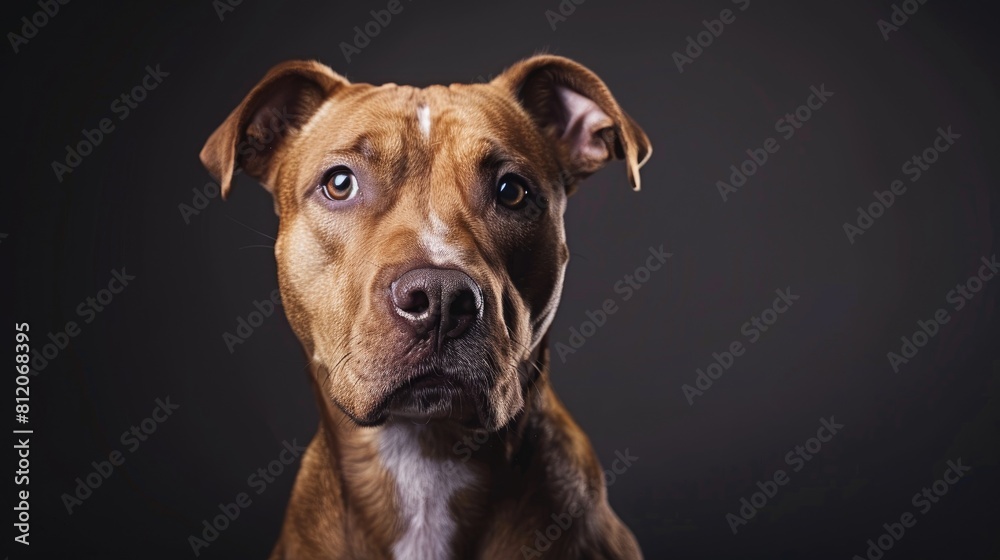 A captivating studio portrait of a dog against a plain background A captivating studio portrait of a dog against a plain background