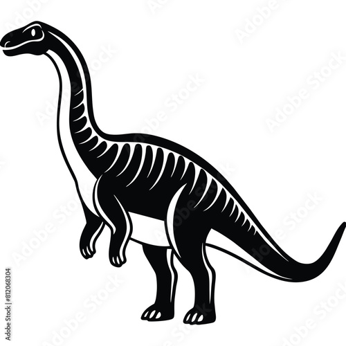 Amargasaurus dinosaur goes icon vector silhouette 