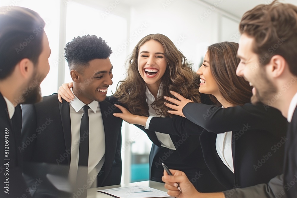 business meeting office teamwork woman celebrating success group unity together business meeting office teamwork woman celebrating success group unity together