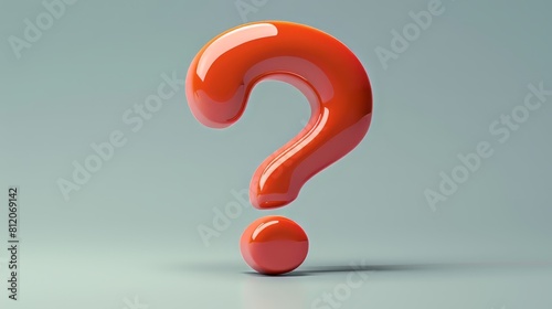Question mark on grey background. 3D rendered illustration. Question mark symbol. Ai generative. photo