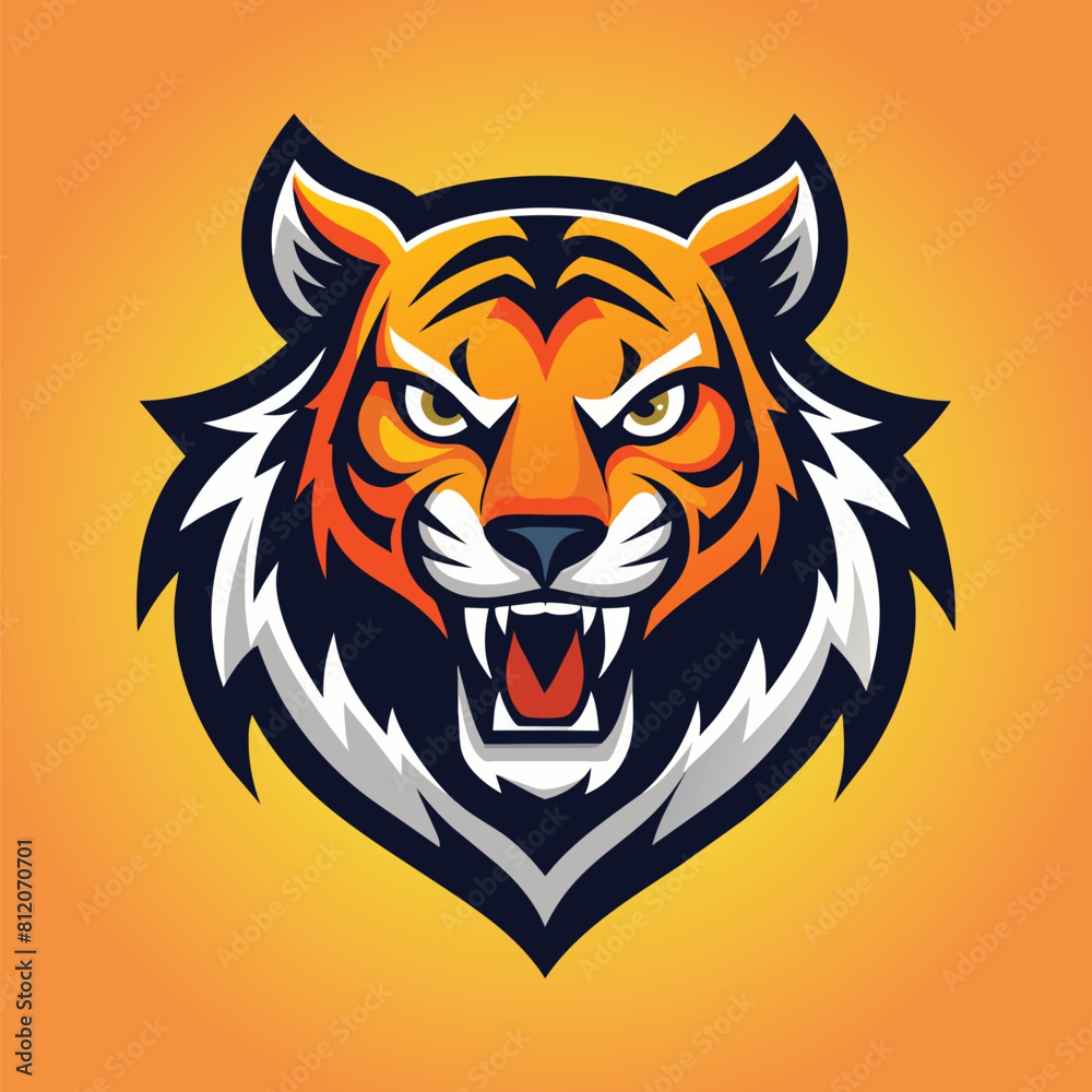 Tiger mascot logo design tiger vector illustration