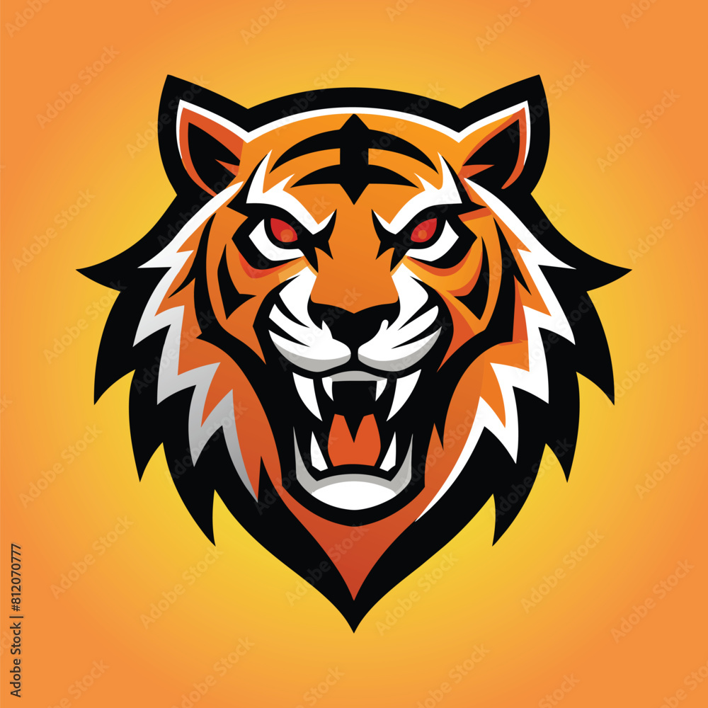 Tiger mascot logo design tiger vector illustration