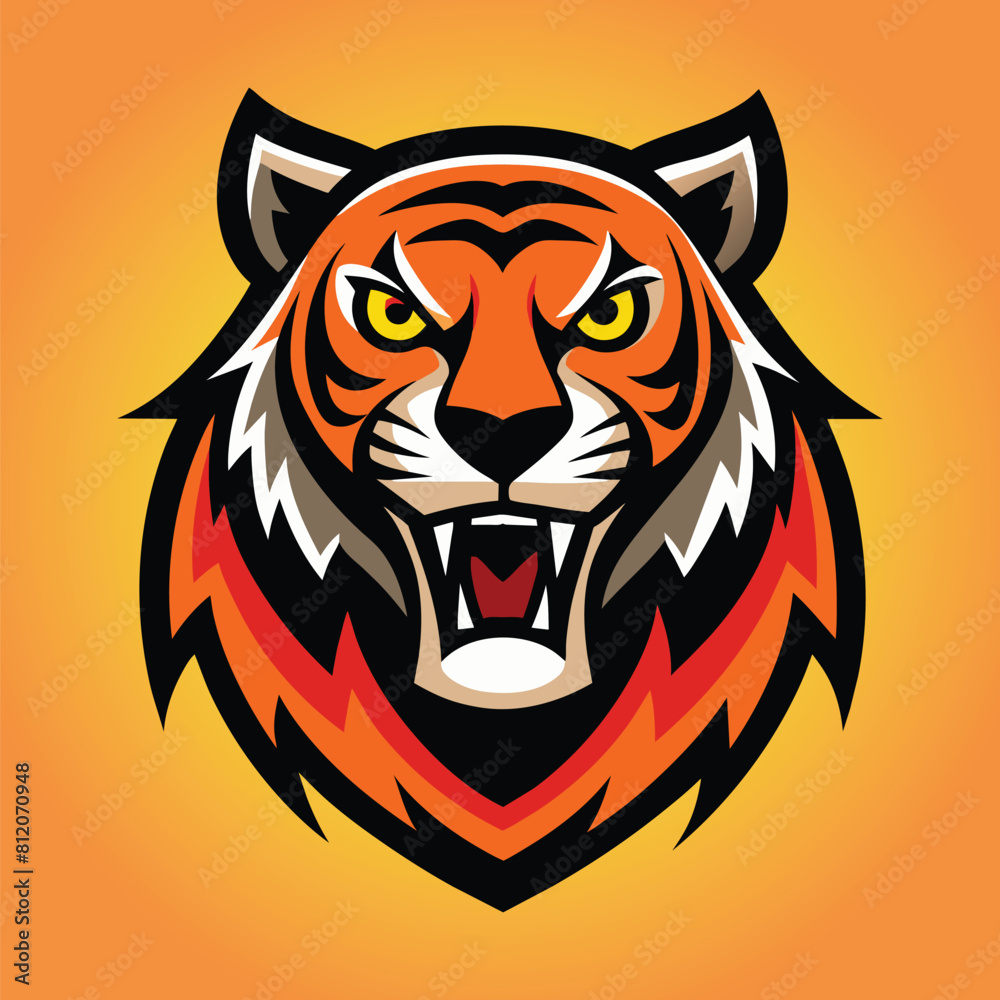 Tiger mascot logo design tiger vector illustration